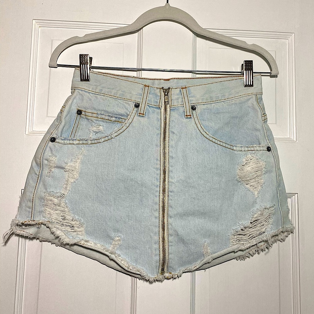 Carmar Los Angeles—Denim Zip-Up Skirt